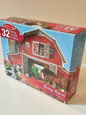 MELISSA & DOUG Puzzle Busy Barn Farm Floor Puzzle 32 Pieces